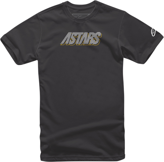 Alpinestars Lanes black T-shirt, large size, casual fit, with logo print, made of soft cotton fabric.