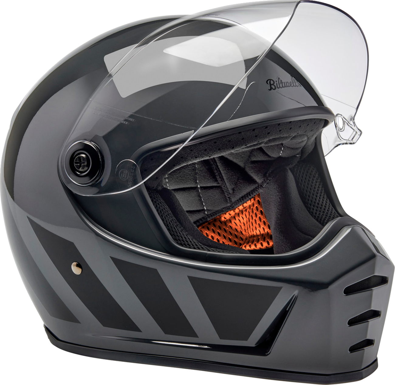 Bill's Exhausts BILTWELL Lane Splitter Storm Gray Inertia XL motorcycle helmet with sleek design and matte finish.