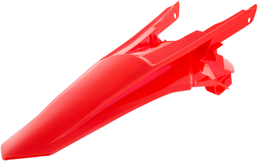 Acerbis fluorescent orange rear fender for motorcycles, made of durable body material, designed for off-road or motocross bikes.