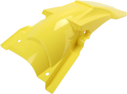 Yellow Acerbis rear fender for motorcycle, showcasing sleek body design and mounting points for a durable, stylish upgrade.