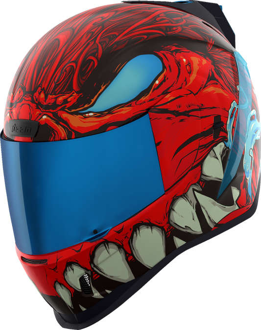 Red ICON Airform™ helmet for men with MIPS® technology, medium size, featuring aerodynamic design and adjustable strap.