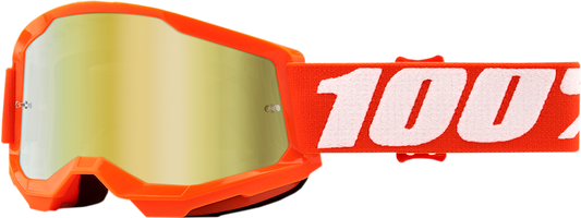 100% Youth Strata 2 Goggles - Orange - Gold Mirror 50032-00005 - Howling Moto
