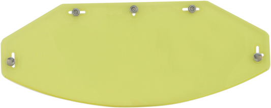 Bill's Exhausts AFX Vintage 5-Snap Flat Shield in yellow, showing its smooth surface and snap fastening detail.