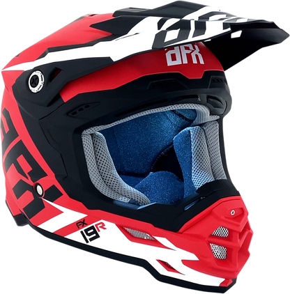 Matte red AFX FX-19R racing helmet in medium size, featuring aerodynamic design and ventilation for motorcycle racing.
