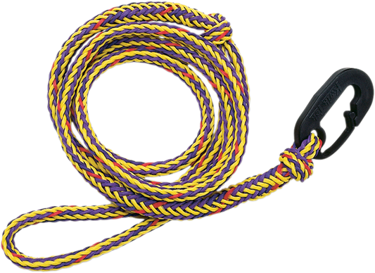 Bill's Exhausts PWC docking line for watercraft, featuring sturdy nylon rope with cleat hooks for secure mooring.