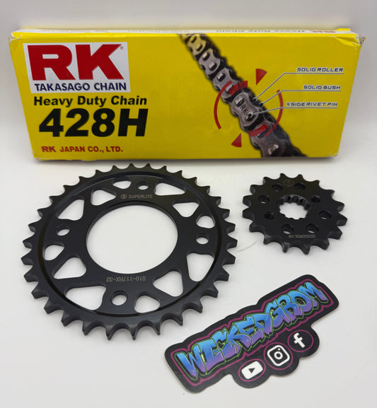 CBR Swap 428 Sprocket Kit | Honda Grom & Monkey | Silver & Gold Chain