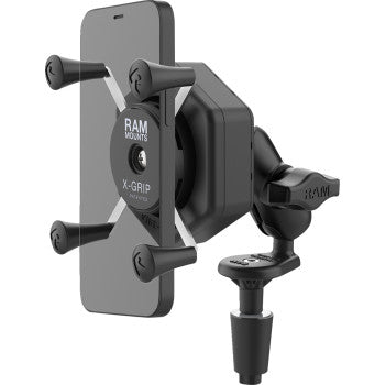RAM Mounts X-Grip Vibe Safe U-bolt mount kit for medium-sized devices, shown with mounting hardware and secure grip in the image.