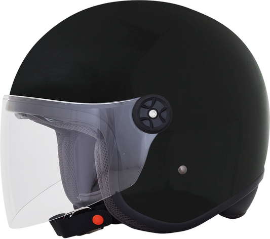 Gloss black AFX FX-143 helmet in large size, featuring aerodynamic design and secure fit, from Bill's Exhausts.