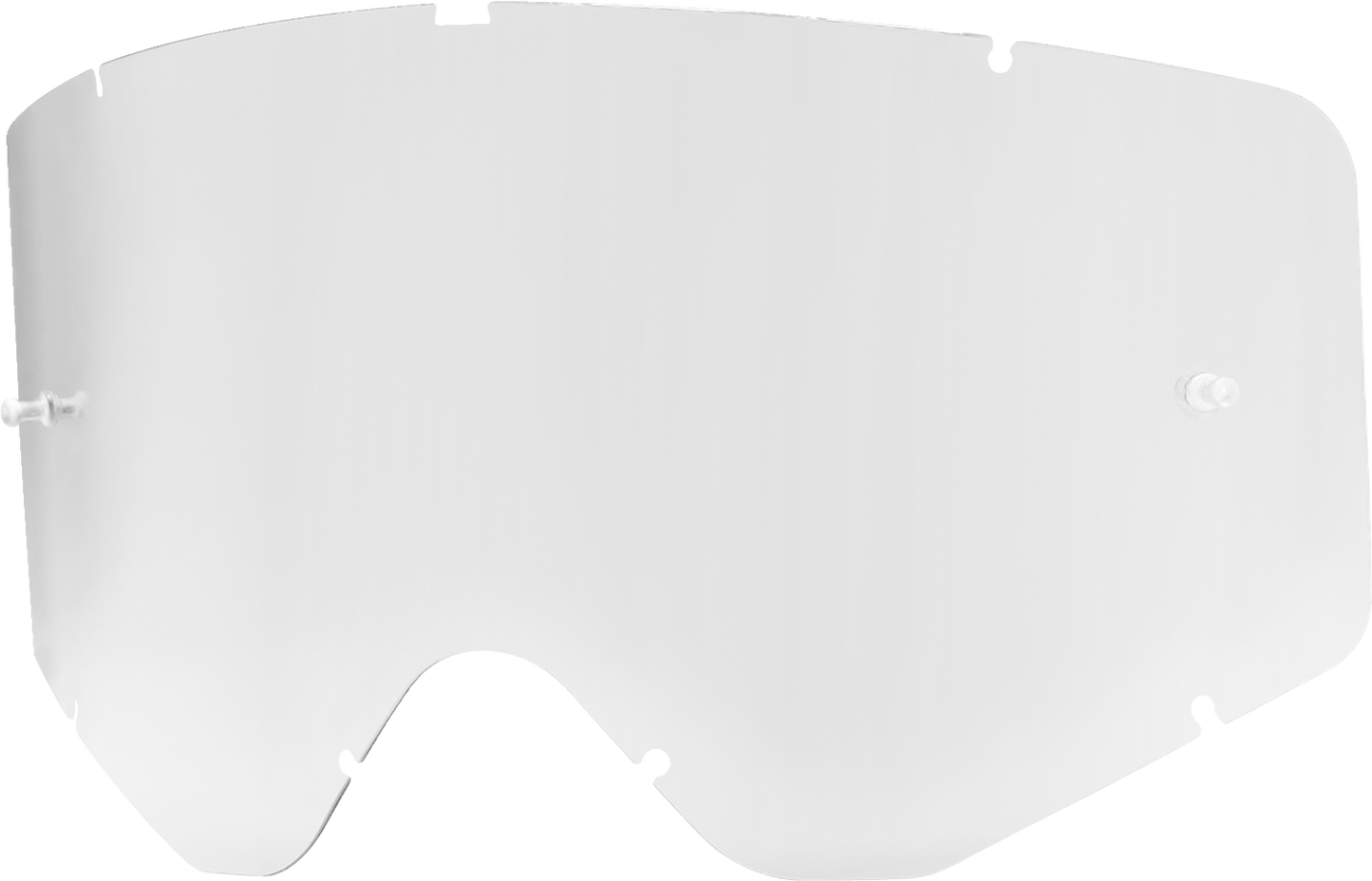 Clear ICON Airflite lens for goggles by Bill's Exhausts, showing a transparent replacement lens with a curved shape.