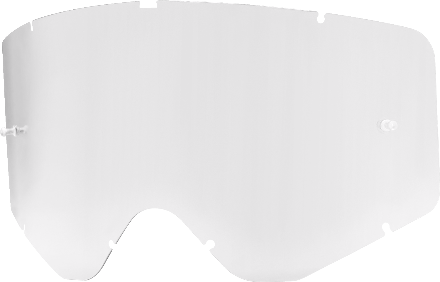 Clear ICON Airflite lens for goggles by Bill's Exhausts, showing a transparent replacement lens with a curved shape.