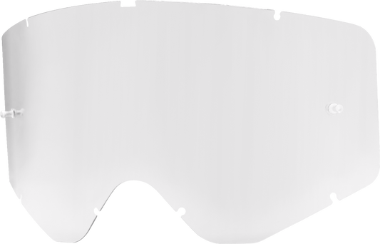 Clear ICON Airflite lens for goggles by Bill's Exhausts, showing a transparent replacement lens with a curved shape.