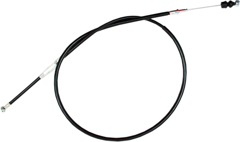 Motion Pro black vinyl clutch cable with chrome fittings and long-wound housing for motorcycle clutch control.