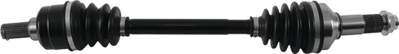 QuadBoss rear left replacement axle for 2016 Yamaha YFM700 Grizzly 4x4, showing metal axle shaft with gear and splines.