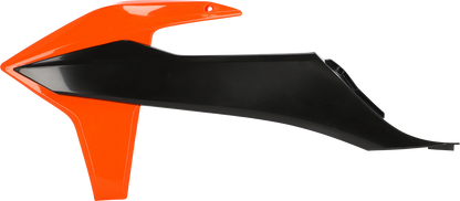 ACERBIS OEM Orange and Black radiator shrouds for 2016 models, designed for motorcycle body protection and style.