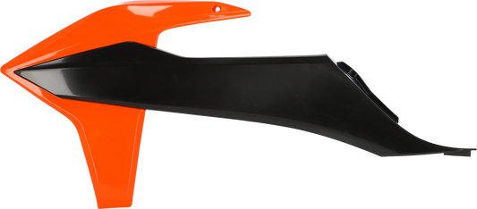 ACERBIS OEM Orange and Black radiator shrouds for 2016 models, designed for motorcycle body protection and style.