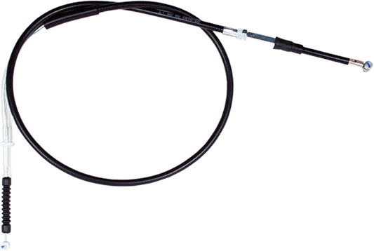 Motion Pro black vinyl clutch cable with longitudinally-wound housing for motorcycle clutch control, durable and flexible.