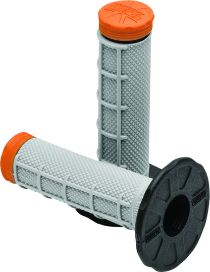 ProTaper Tri Density MX 1/2 Waffle Grips in orange for motocross bikes, featuring textured grip surfaces and ergonomic design.