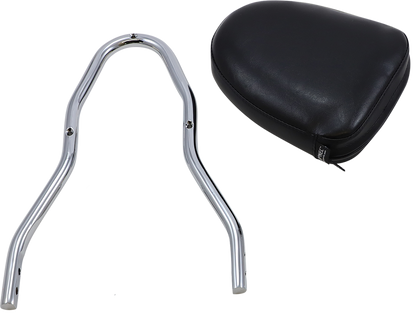 Bill's Exhausts Show Chrome Sissy Bar Kit 53-440 installed on motorcycle engine for a stylish custom look