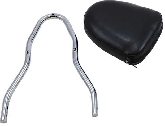Bill's Exhausts Show Chrome Sissy Bar Kit 53-440 installed on motorcycle engine for a stylish custom look