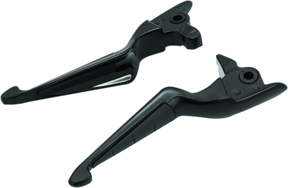 Kuryakyn ISO motorcycle brake and clutch levers in black for Harley Davidson Touring models 2017-2020, designed for comfort and style.
