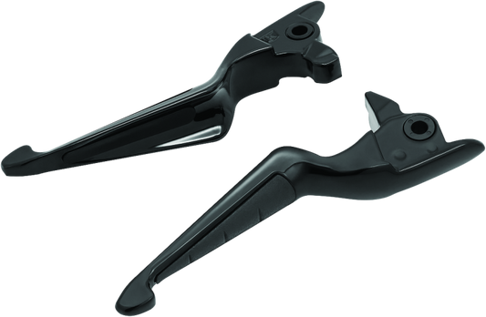 Kuryakyn ISO motorcycle brake and clutch levers in black for Harley Davidson Touring models 2017-2020, designed for comfort and style.