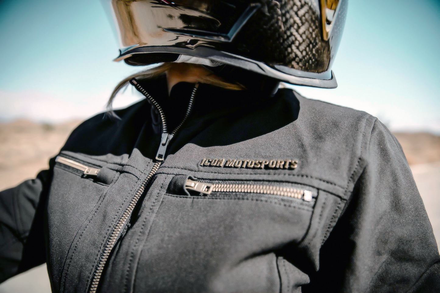 Black ICON Women's Hella2™ Jacket in large size, featuring stylish design and durable fabric from Bill's Exhausts.
