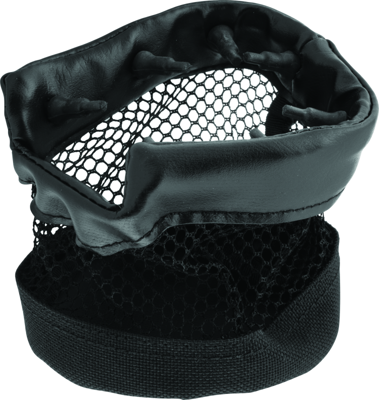 Kuryakyn universal drink holder with mesh basket mounted on motorcycle, black metal construction, part number 1429