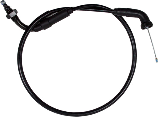 Black vinyl motorcycle throttle cable by MOTION PRO, model 02-0418, with metal fittings visible in the image.