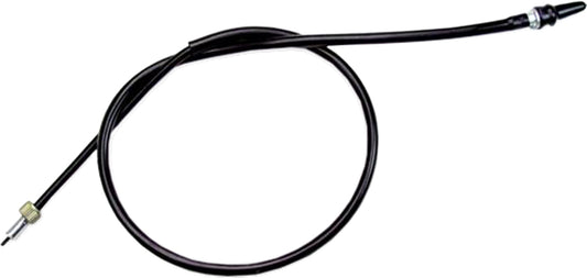 Black vinyl Speedo cable for motorcycles by Motion Pro, Model 03-0202, with visible fittings and length details.