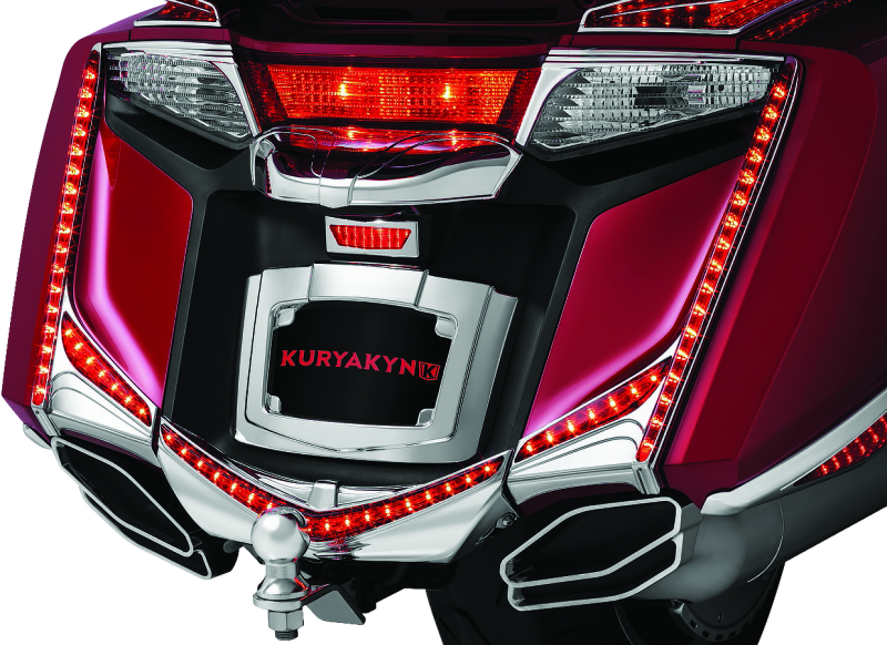 Kuryakyn, Kuryakyn LED Vertical Rear Light Strips for 2012-2017 Honda GL1800 and F6B Models - Chrome Red Lens