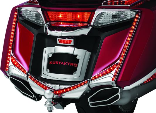 Kuryakyn, Kuryakyn LED Vertical Rear Light Strips for 2012-2017 Honda GL1800 and F6B Models - Chrome Red Lens