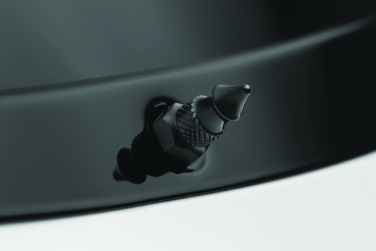 Set of three black Kuryakyn windshield spikes for FLH motorcycle models, part number 5714, mounted on the windshield.