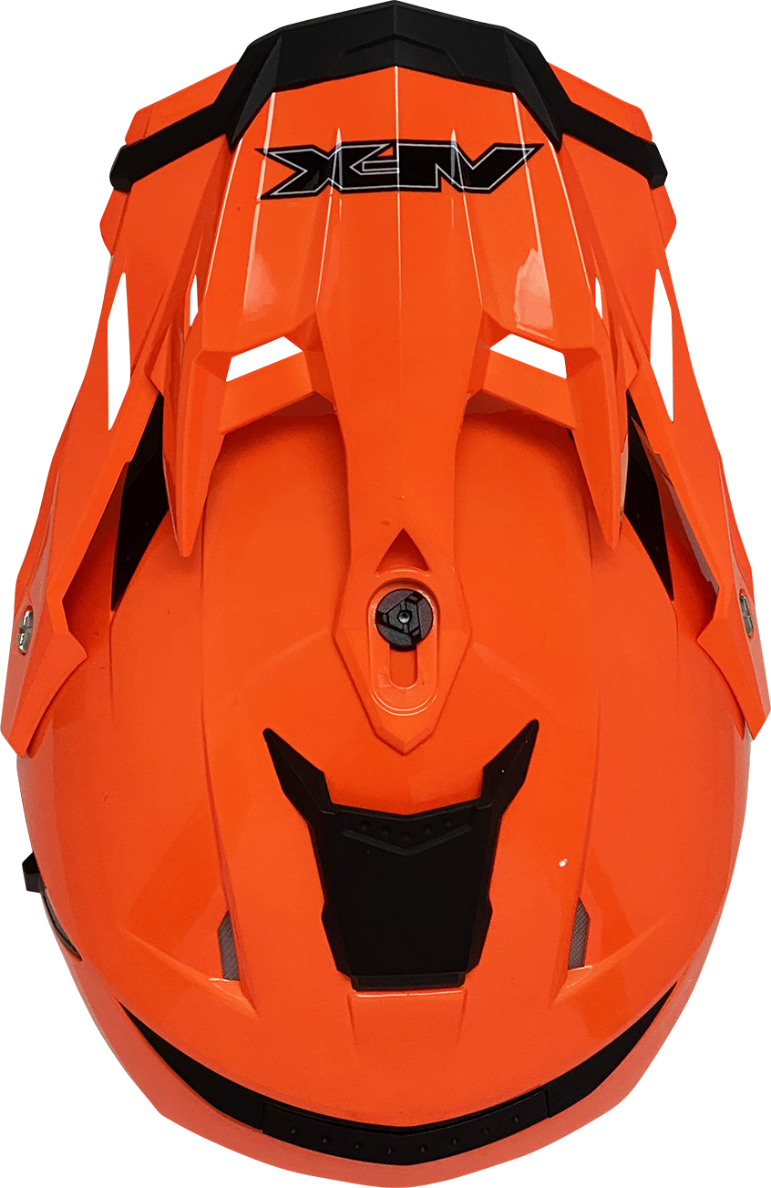Bill's Exhausts AFX FX-41DS safety orange helmet, XL size, with clear visor and ventilation for motorcycle riding protection.