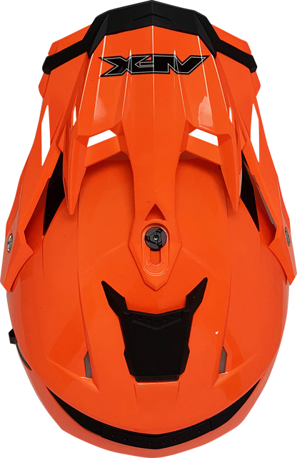 Bill's Exhausts AFX FX-41DS safety orange helmet, XL size, with clear visor and ventilation for motorcycle riding protection.