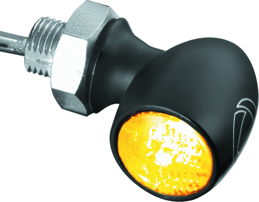 Kuryakyn Kellerman Atto smoke lens red run-brake light mounted on motorcycle with sleek compact design and clear branding.