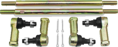 QuadBoss heavy-duty tie rod assembly upgrade kit for Can-Am Outlander and Renegade models, featuring durable metal components.
