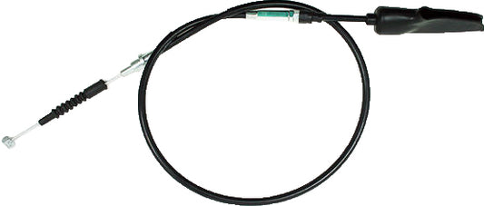 Black vinyl clutch cable by MOTION PRO with chrome fittings, heavy-duty control cable for motorcycle clutch systems.