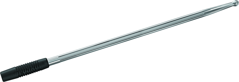 Kuryakyn billet chrome round and grooved antenna for Harley Davidson touring models, featuring polished chrome finish.
