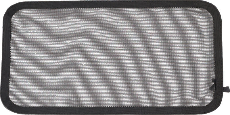 QuadBoss mesh window rear windshield for Ranger powersports vehicle, showing black mesh material and mounting edges.