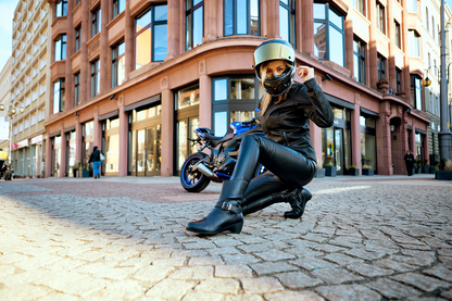 ICON Women's Tuscadero™ Boots by Bill's Exhausts in black, US 5.5, featuring ankle-high design with smooth leather and stylish stitching.