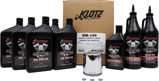 KLOTZ, Klotz Premium Harley Davidson 4 Quart Synthetic Oil Change Kit (Part KH-106)