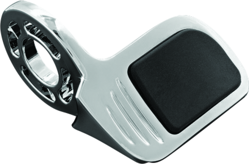 Kuryakyn Contoured ISO Throttle Boss mounted on motorcycle handlebar for improved comfort and control during rides.