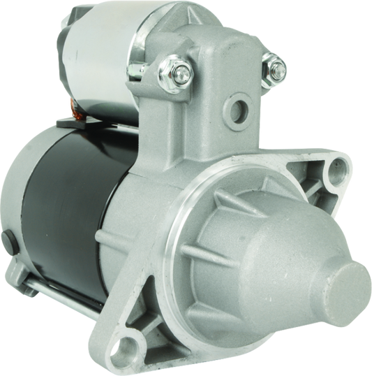 QuadBoss motor starter part 495763 for John Deere Gator XUV 620i and Kawasaki Mule 2510/2520 vehicles, shown in the image.