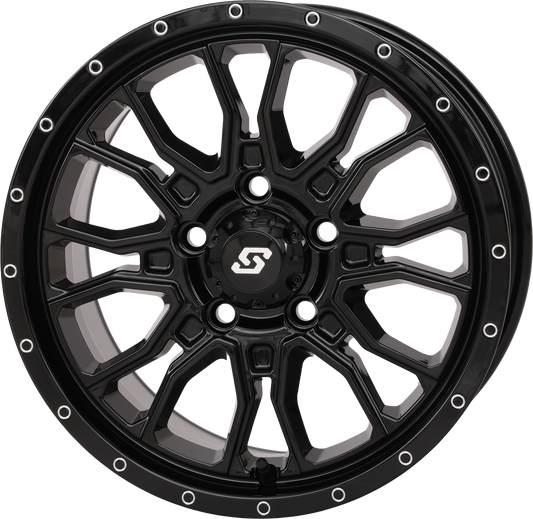 Sedona Fusion Wheel 15x7 with gloss black finish and 5+2 offset, model 570-9130, displayed in the image