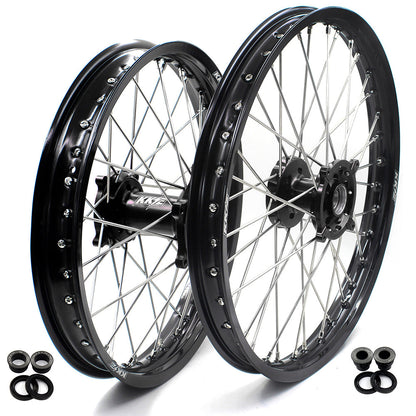 KKE 21 & 18 Enduro Wheels Rims for Husqvarna TE TC FE FC SMR TXC  2000-2013 Red Hubs - Howling Moto