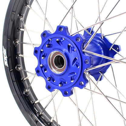KKE 21 & 18 Enduro Rims for TM EN MX SMR 125-300 Blue Hub Black Rims - Howling Moto