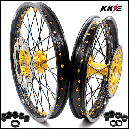 KKE 21" & 19" Mx Diretibke Wheels For YAMAHA YZ125/250 1999-2016 YZ250F/450F 2003-2015 Black Spokes With Disc - Howling Moto