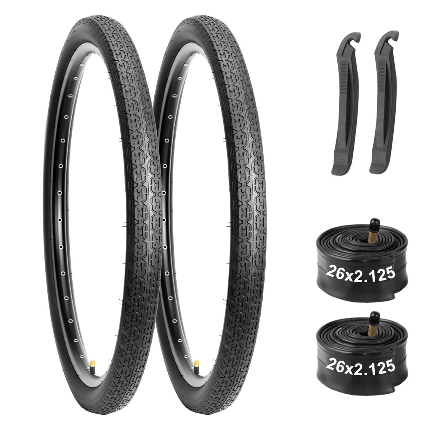 Hycline 26-inch bicycle tire with 2.125-inch width, suitable for road or cruiser bikes, shown in the image.