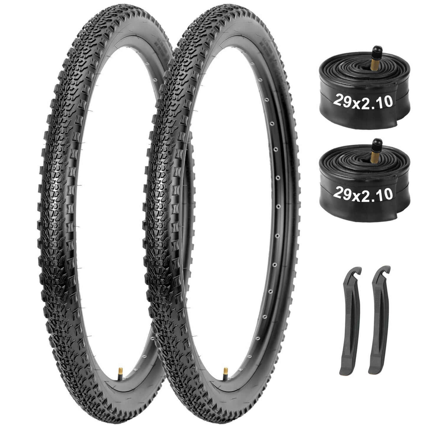 Hycline mountain bike tire Rávos 26/27.5/29 inches by 2.1 inches with knobby tread for off-road riding.