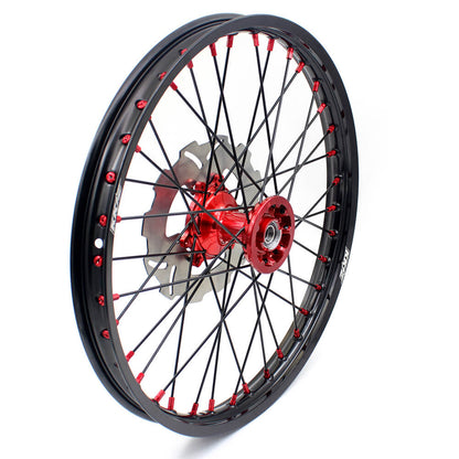 KKE 21 & 19 Casting MX Wheels for Honda CR125R 1998-2001 CR250R 1997 Red Black Disc